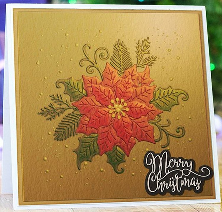 Crafter S Companion Gemini X D Embossing Folder Elegant Poinsettia