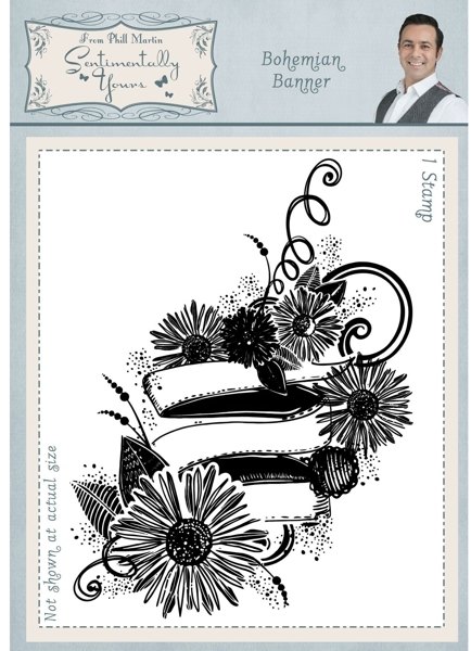 Phill Martin Bohemian Banner A6 Rubber Stamp