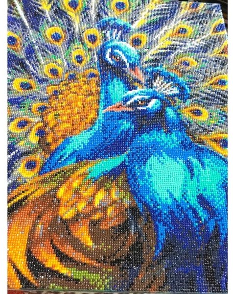 Craft Buddy 'Blue Rapsody Peacocks' Framed Crystal Art Kit 40 x