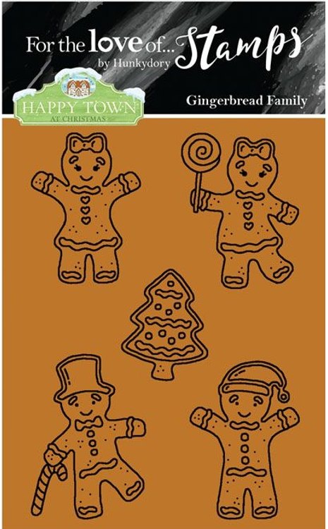 Hunkydory Happy Town Stamp Set Gingerbread Family