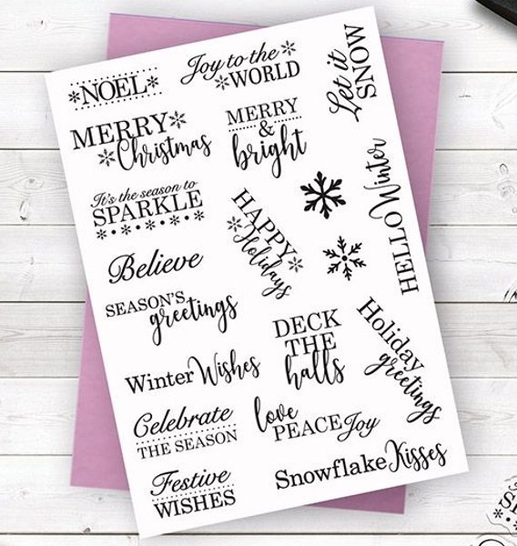 Crafter's Companion - Clear Acrylic Stamp Set - Christmas Blessings