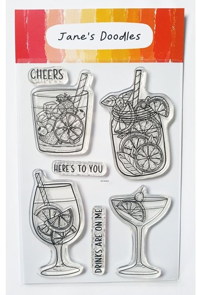 Jane s Doodles Clear Stamp Happy Hour JD076