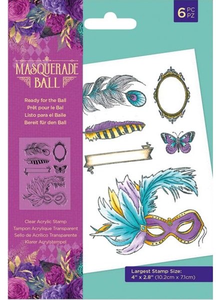 Masquerade Ball Clear Acrylic Stamp Ready for the Ball