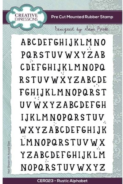 Creative Expressions Sam Poole Rustic Alphabet 6 in x 4 in Rubber Stamp Set