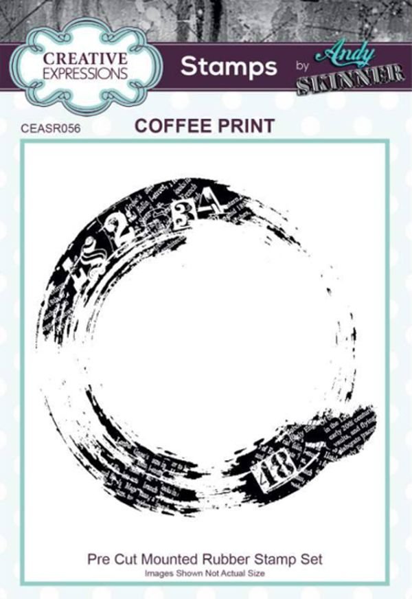 Creative Expressions Andy Skinner Coffee Print 2.9 in x 2.9 in Rubber Stamp