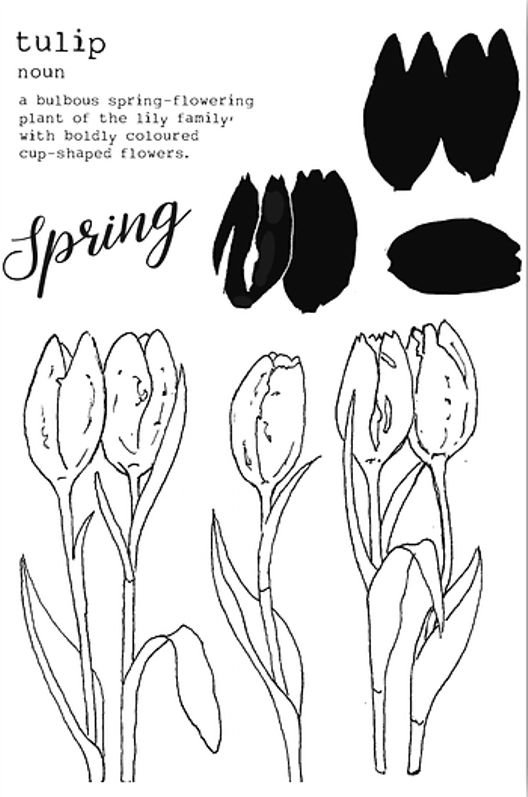 Julie Hickey Designs Peter s Tulips A6 Stamp Set DS PT 1037