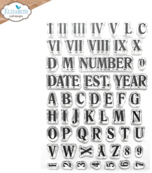 Elizabeth Craft Designs Roman Numerals with Alpha Stamp CS342