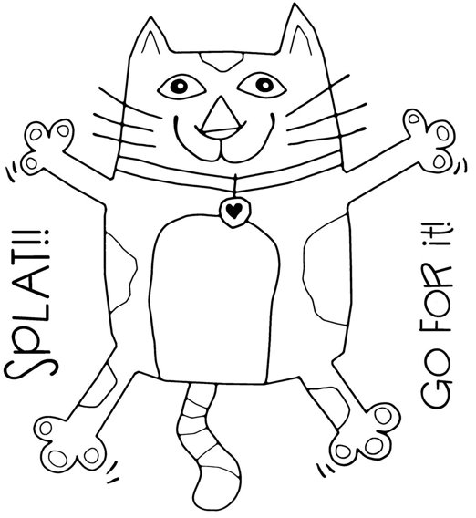 Woodware Clear Magic Splat Cat Stamp