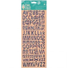 Papermania Owl Folk Canvas Alphabet Stickers