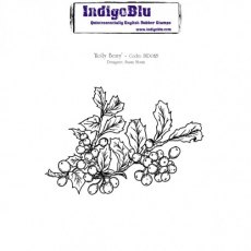 Indigoblu Holly Berry A6 Red Rubber Stamp IND0125