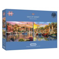 Gibsons Sails At Sunset Set Of 2 x 500 Piece Jigsaw Puzzles G5054