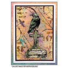 Crafty Individuals 'Gothic Crow' Red Rubber Stamp CI-500
