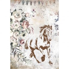 Stamperia A4 Rice Paper Packed - Romantic Horses Running Horse – 5 for £9.99 DFSA4579