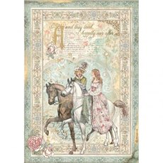Stamperia A4 Rice Paper Packed - Sleeping Beauty Prince On Horse – 5 for £9.99 DFSA4575