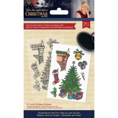 Sara Twas the Night Before Christmas - Acrylic Stamp - Stockings by the Fire