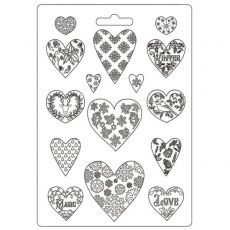 Stamperia Soft Mould A4 size Christmas Patchwork hearts