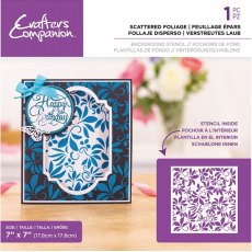 Crafters Companion 7x7" Stencil – Scattered Foliage