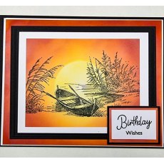 Nellie's Choice Clear Stamp - "Lake with rowingboat" IFS050