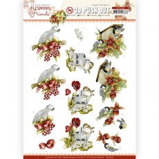 Precious Marieke - Flowers and Friends 3D Push Out Set Of 4