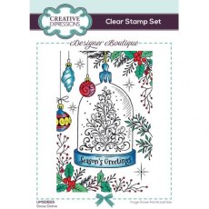 Creative Expressions Designer Boutique Snow Dome 6 in x 4 in Clear Stamp Set