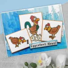 Creative Expressions Designer Boutique Eggcellent News 6 in x 4 in Clear Stamp Set