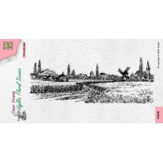 Nellie Snellen • Idyllic Floral Scenes Clear Stamps Slimline A Village in Those Days IFS046