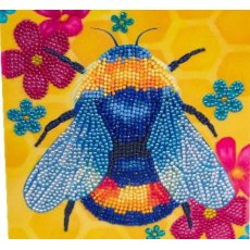Craft Buddy "Floral Bumblebee" 18x18cm Crystal Art Card by RACHEL FROUD CCK-A112