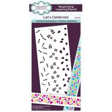Creative Expressions Let’s Celebrate Washi Strip Layering Stencil 4 in x 8 in (10.0 x 20.3 cm)