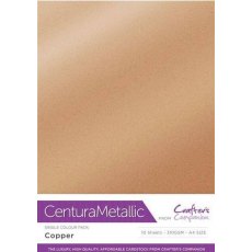 Crafters Companion Centura Pearl Metallic A4 Single Colour 10 Sheet Pack - Copper