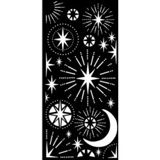 Stamperia Christmas Mixed Media Thick Stencil 12x25cm Christmas Stars and Moon (KSTDL86)