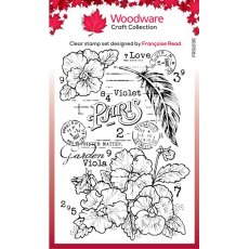 Woodware Clear Singles Viola 4 in x 6 in Stamp Set