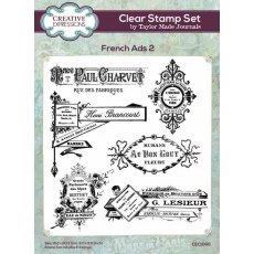 Creative Expressions Taylor Made Journals French Ads 2 6 in x 8 in Clear Stamp Set