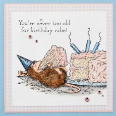 Spellbinders House Mouse Sweet Birthday Cling Rubber Stamp Set RSC-027