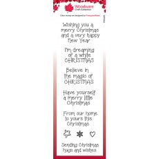 Woodware Clear Singles Magical Christmas Greetings 8 in x 2.6 in Stamp Set FRS425