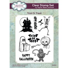 Creative Expressions Taylor Made Journals Trick Or Treat 6 in x 8 in Clear Stamp Set