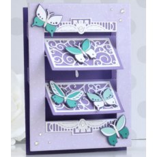 Spellbinders Butterfly Bliss Garden Shutters 5 x 7" Card Base Die by Becca Feeken S6-183