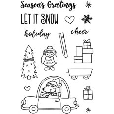 Jane's Doodles Clear Stamp - Driving Home for Christmas (JD033)