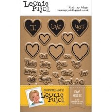 Leonie Pujol Love Hearts A6 Rubber Stamp Set