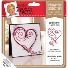 Leonie Pujol Entwined Collection Funky Heart - Hearts and Swirls Overlay Die