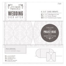 Papermania Wedding Ever After 6 x 6' Card Wraps (25pk) - Wedding - Damask