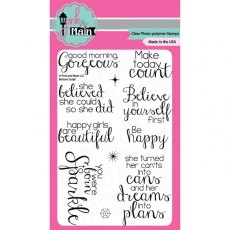 Pink and Main Clear A6 Stamp - Believe Script PM0134