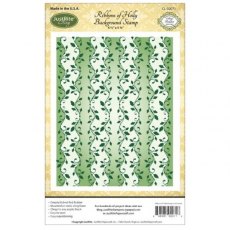 JustRite Cling - Ribbons of Holly Background Stamp