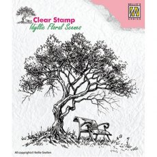 Nellie Snellen Clear Stamp - 'Tree with Bench IFS007