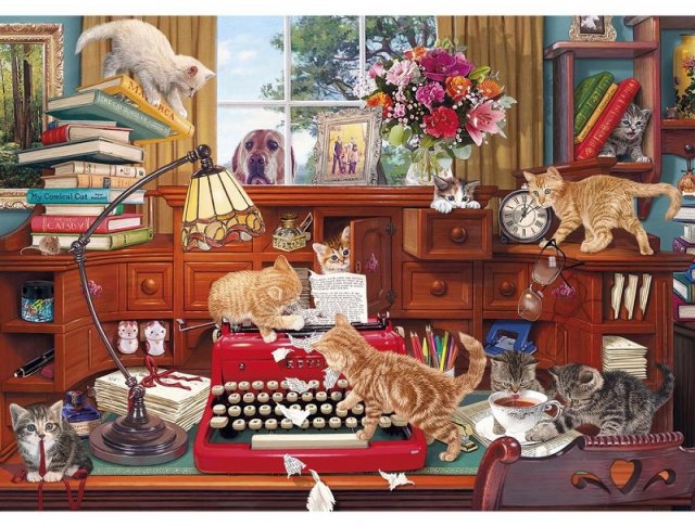 Gibsons Gibsons Writers Block 1000 Piece Cats Jigsaw Puzzle G6290