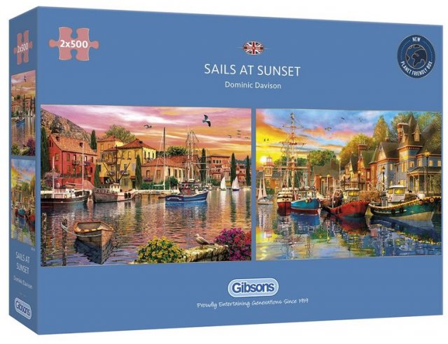 Gibsons Gibsons Sails At Sunset Set Of 2 x 500 Piece Jigsaw Puzzles G5054