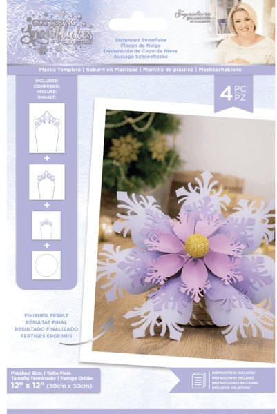 Crafter's Companion Sara Davies Glittering Snowflakes - Plastic Template - Statement Snowflake