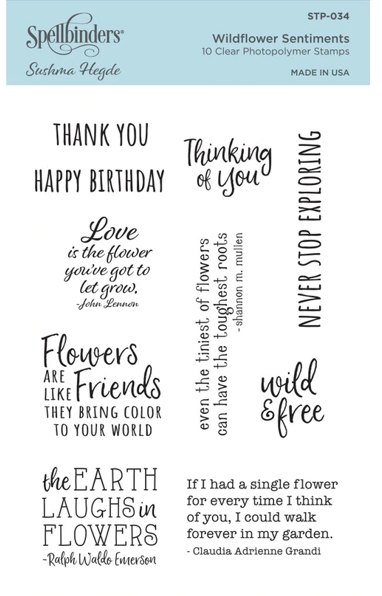 Spellbinders Spellbinders Wildflower Sentiments Clear Stamps STP-034