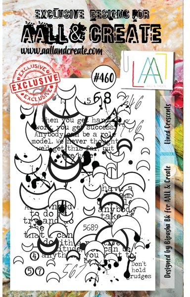 Aall & Create Aall & Create A6 Stamp #460 - Lined Crescents