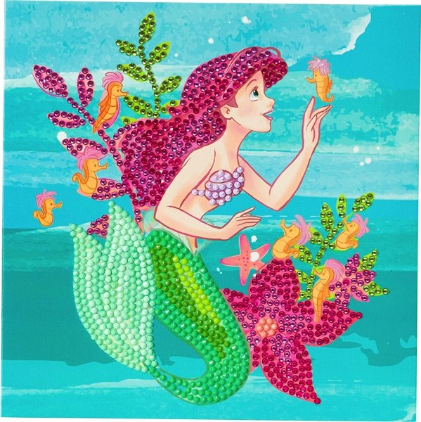 Craft Buddy Craft Buddy Disney Princess Ariel 18x18cm Crystal Art Card Kit CCKDNY803