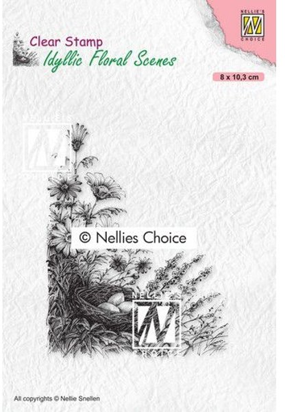 Nellie Snellen Nellies Choice clearstamp - Idyllic Floral - Bird‘s nest IFS032